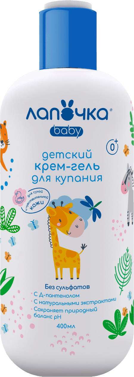 "Лапочка 0+"  Крем-Гель для купания (400мл).6  /арт-95382/