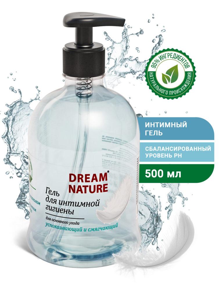 Dream Nature Гель для интимной гигиены с Д-пантенолом и экст.Алоэ-Вера 500мл.(12)