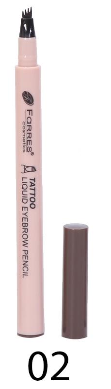 FARRES /8803-02/ Лайнер для бровей "Tattoo" с эффектом микроблейдинга, тон Коричневый (*24)