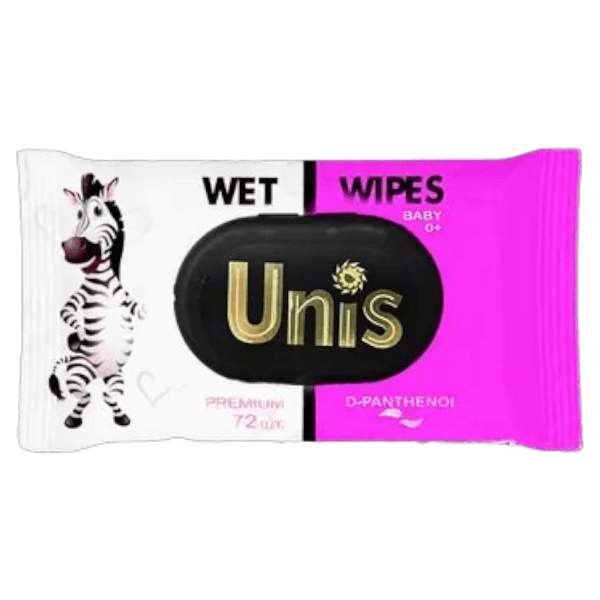 Unis Fresh Baby Влажные салфетки (72шт) для детей с Д-Пантенолом c клапаном.