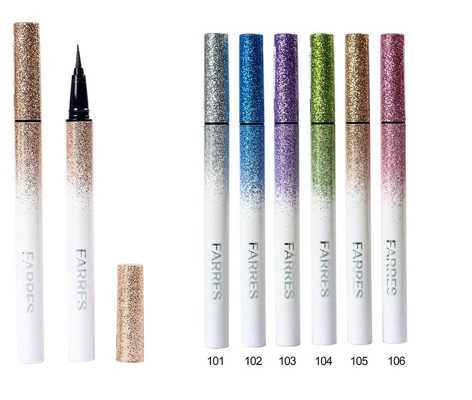 FARRES /8808-101/ Водостойкая подводка с шиммером (Серебристый белый) (*6)