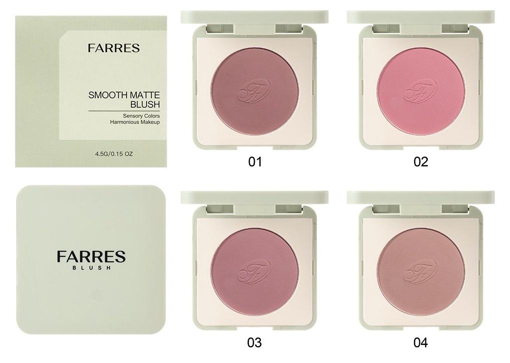 FARRES /2118-04/ Румяна компакт. Natural “Urban Bloom" (персиковый) 4,5 г. (12)
