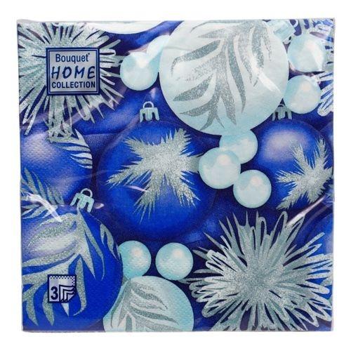 Ф672 Салфетки "НГ" Bouquet Home 33*33, 3-х сл, 20шт "Новогодние игрушки".12