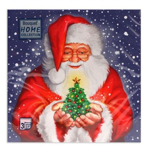 Ф6118 Салфетки "НГ" Bouquet Home 3сл, 20л,"Дед мороз и новогодняя ель"/12