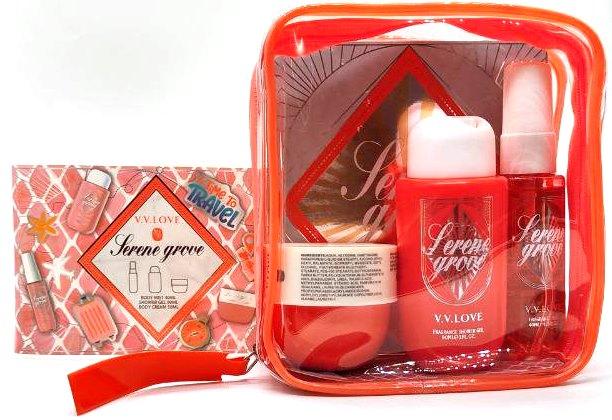 Ж FARRES /G-XS25001-1/ Набор в косметичке Уход за кожей и парфюм (Гель/душ+Кр.д/тела+Мист парфюм).24