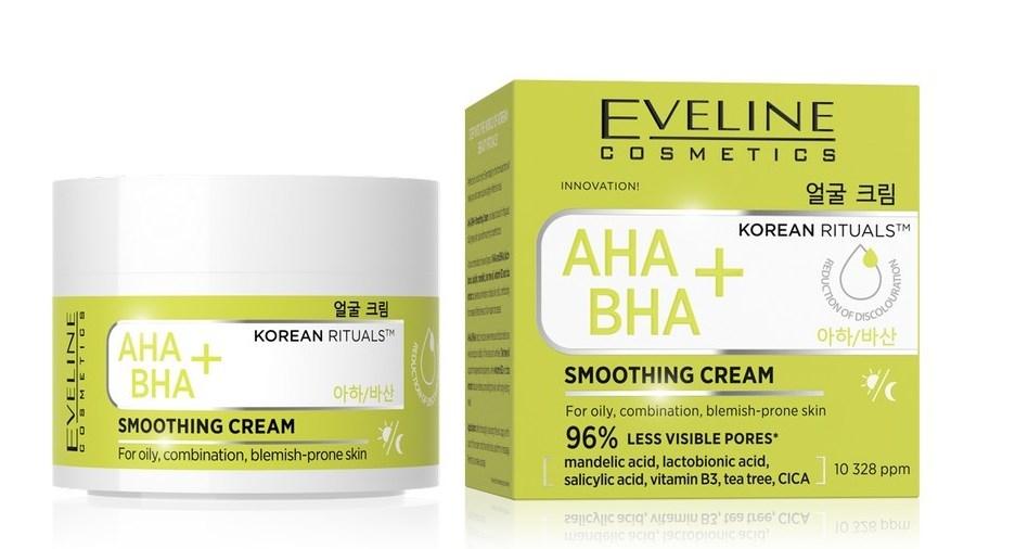Eveline "KOREAN RITUALSTM" AHA+BHA Разглажив. крем для лица для жирной и комбинир.кожи (50мл).30