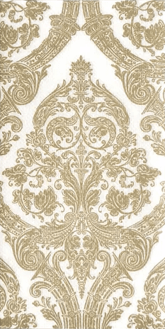 Ф8002 Салфетки Bouquet Original de Luxe 33*33, 2-х сл. 20л, 1/8 сложен."Royal золото на белом".12