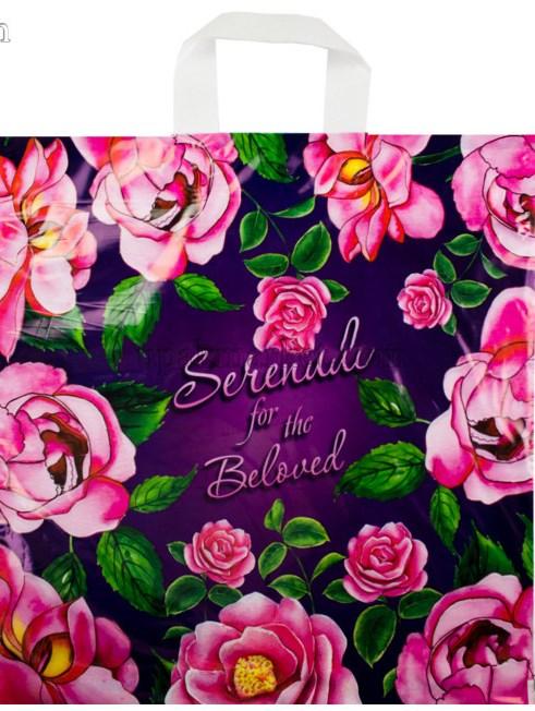 Е6816 Пакет ПЭ 40*42+6 петлевая ручка (Серенада/цветы).25