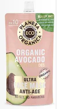 "PO" ECO Маска д/лица  ORGANIC Avocado, Омолаживающая (100мл). 12 