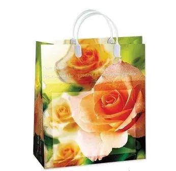 8929 Сумка пластик. BAS 54 (26x23см) маленькая Цветы*20