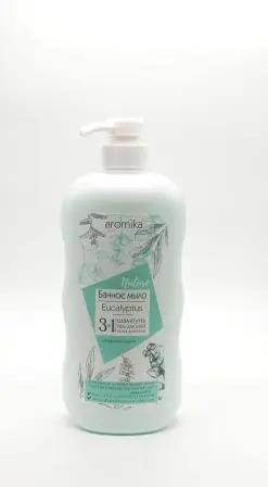 АРОМИКА "БАННОЕ" Жидкое крем-мыло 3 в1 Эвкалипт/Eucalyptus Nature (800мл-Дозатор).12