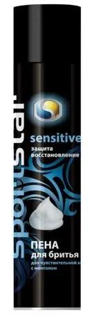 Sport Star Пена д/бритья Sensitive с Ментолом (200мл). 12  