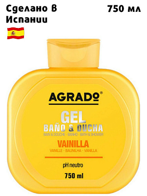 AGRADO Гель для ванн и душа (750ml) "Vanilla". 8 /5286/